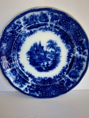 Antique Burgess & Leigh Nonpareil Blue Transferware Plate 6.75” England c.1900